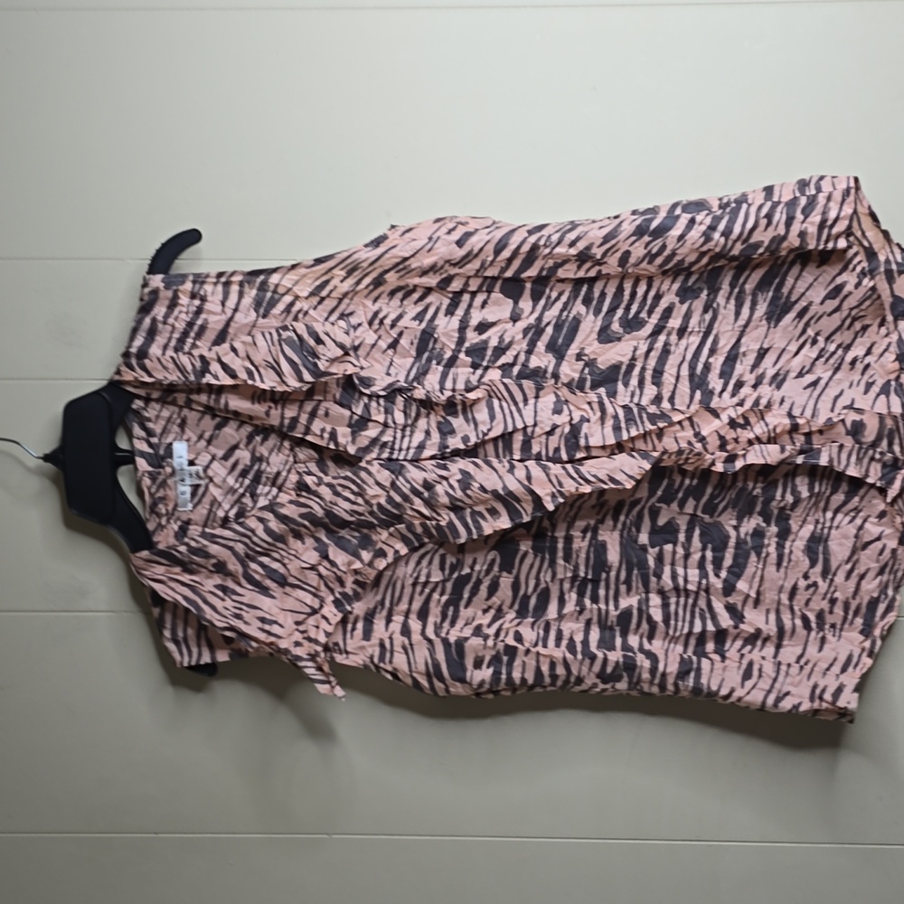 Cabi Animal Print Silk Sleeveless Blouse